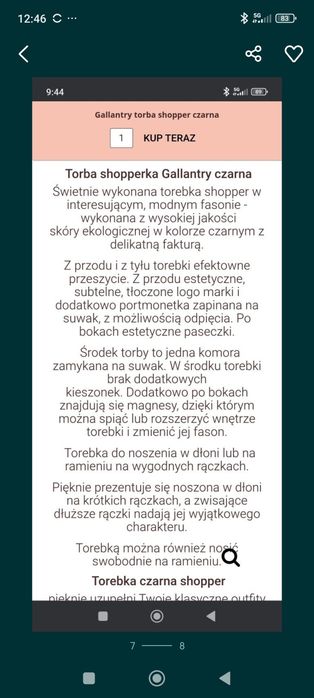 Torebka shopper Bonafora