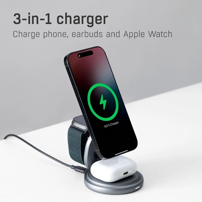 Магнітний складний зарядний пристрій Dacota Platinum Qi2 3-в-1