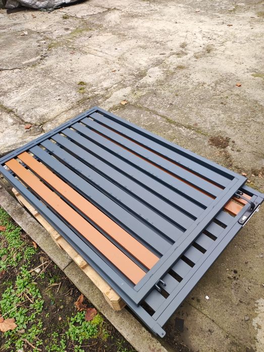 Brama 2 skrzydłowa panelowa łatowa lamelowa aluminiowa