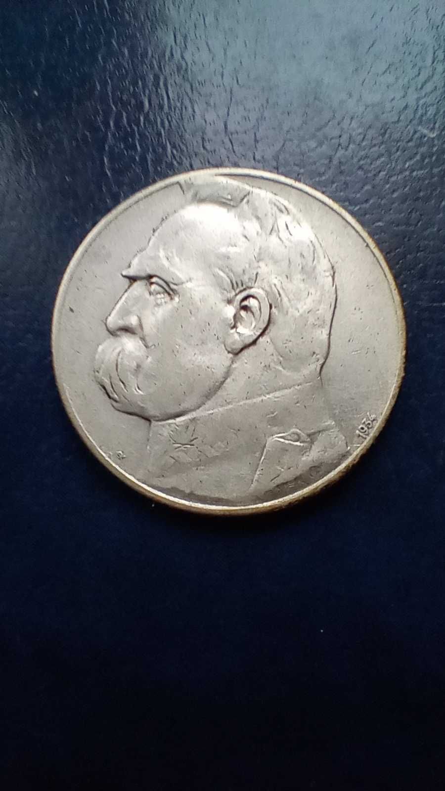 Stare monety 5 złotych 1934 Piłsudski Strzelecki 2RP srebro