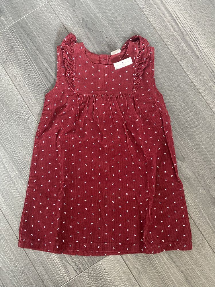 H&M bordowa sukienka rozm. 98