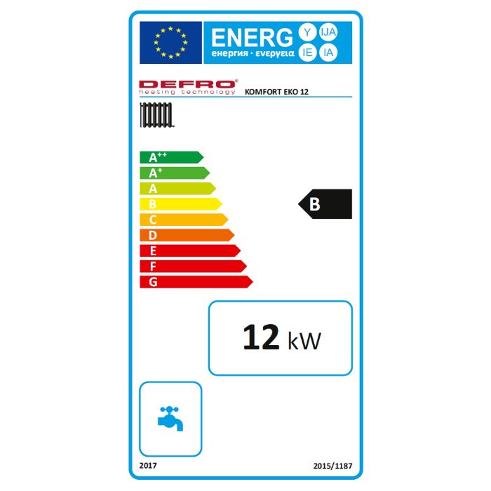 Kocioł, piec na eko-groszek DEFRO KOMFORT EKO LUX 12 kW - LEWY / PRAWY