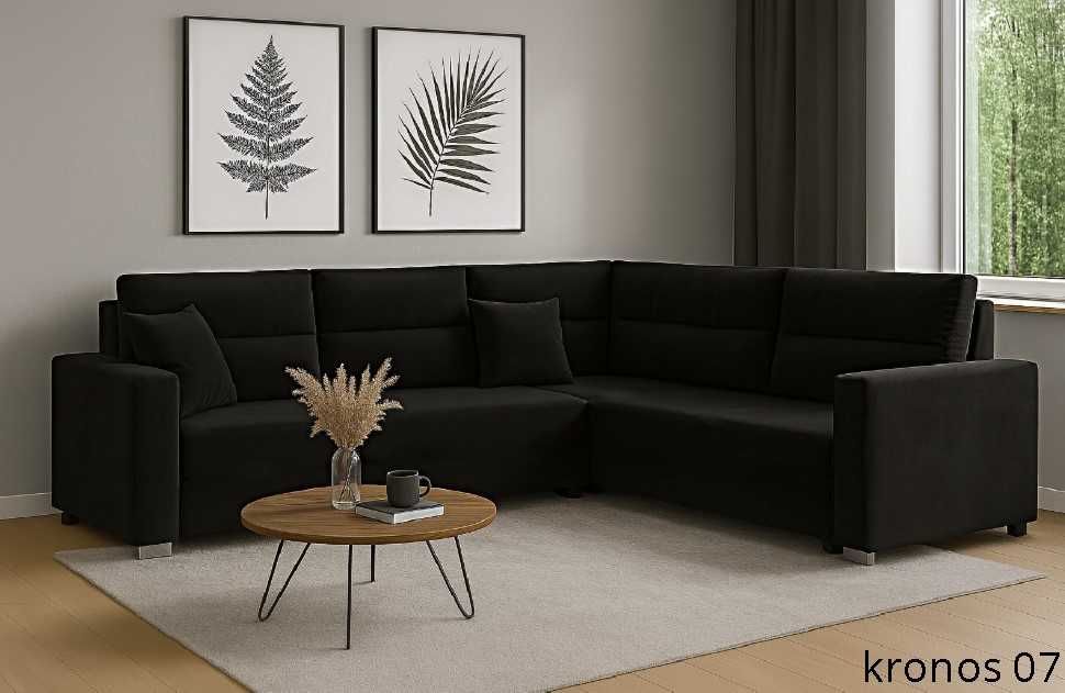 NAROŻNIK z funkcją spania ROGÓWKA rozkładana LUNO pojemnik PRODUCENT