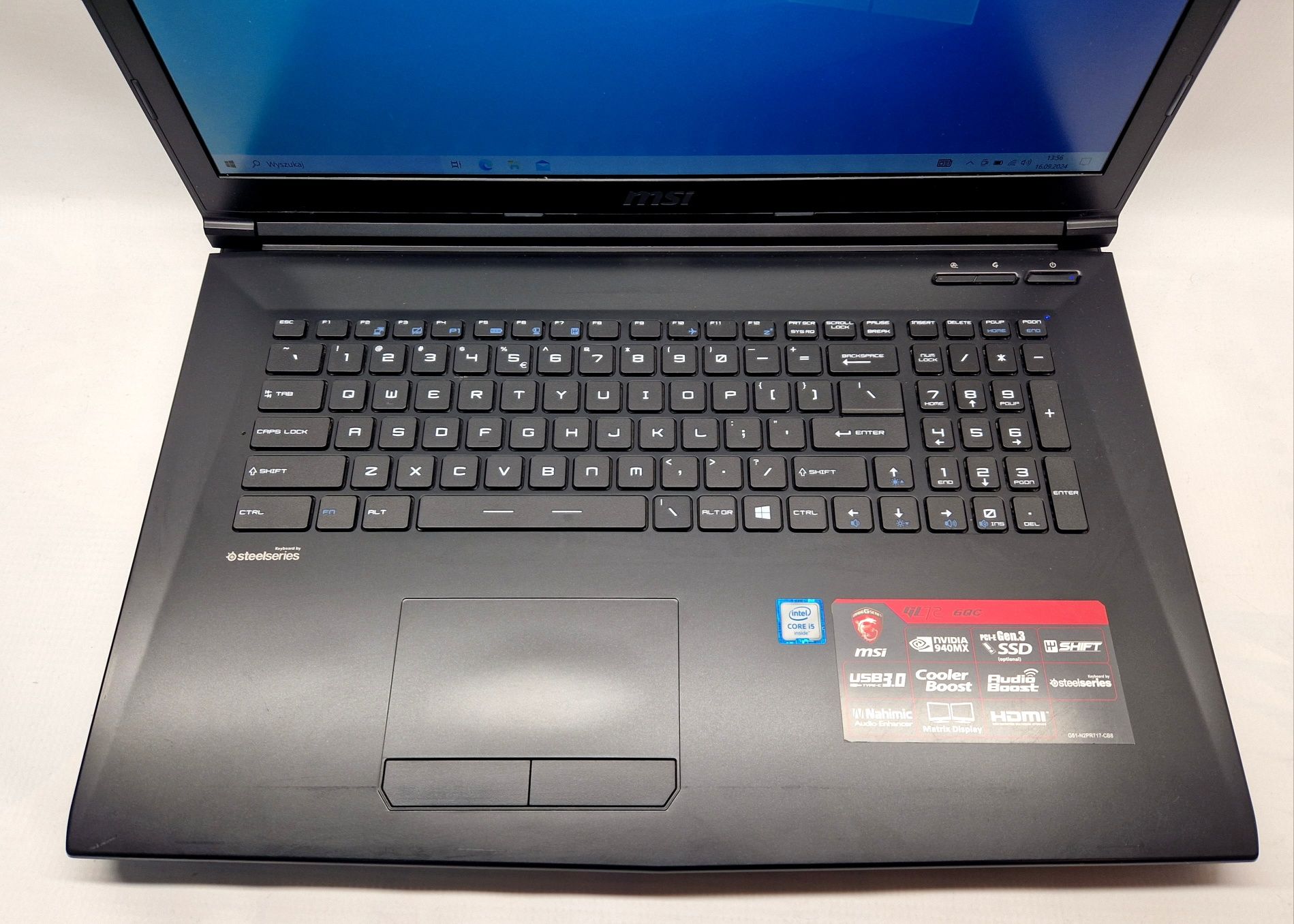 Laptop gamingowy MSI GL72 6QC-219XPL, Komis Jasło Czackiego