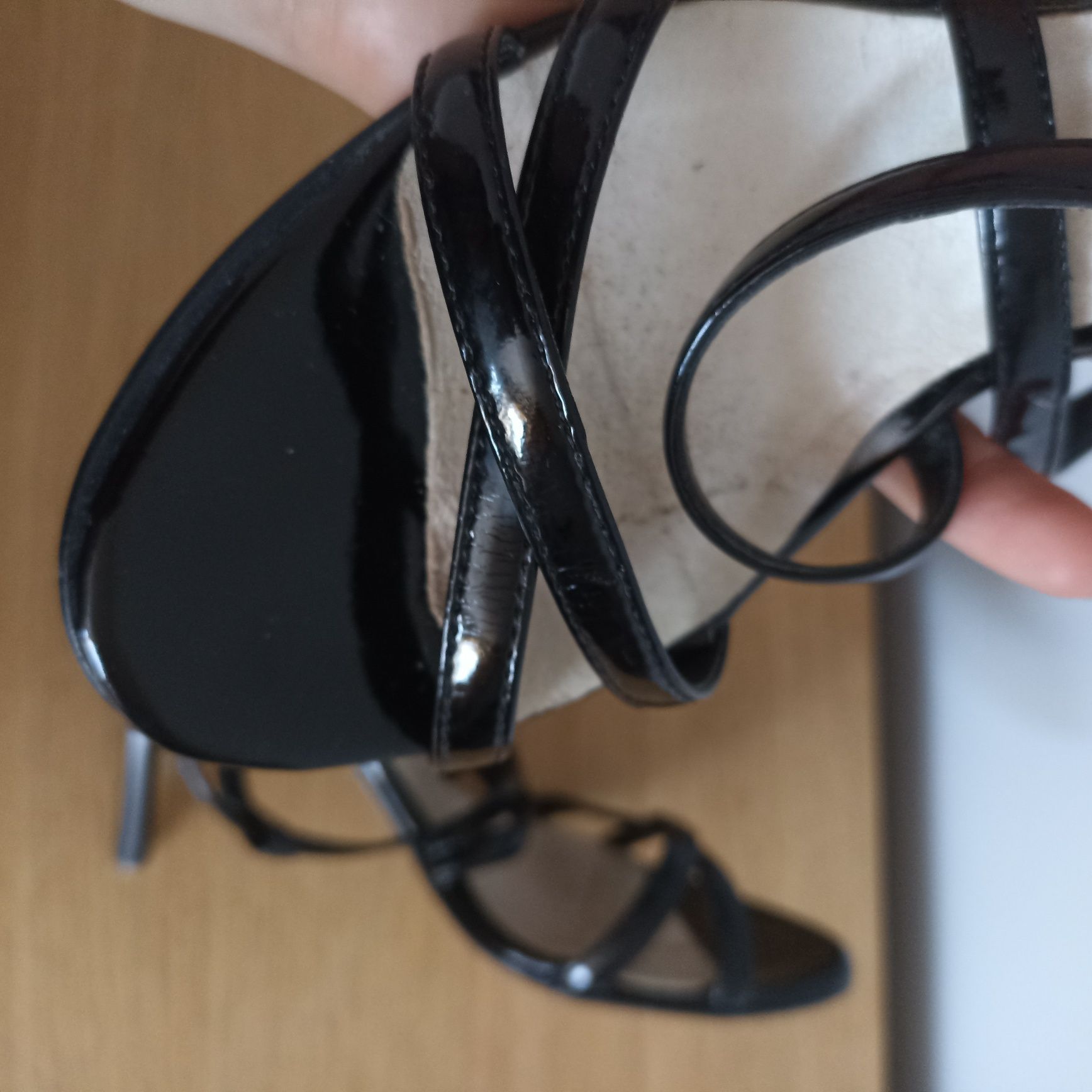 buty sandałki obcas skóra lakierowana ANIS 38
