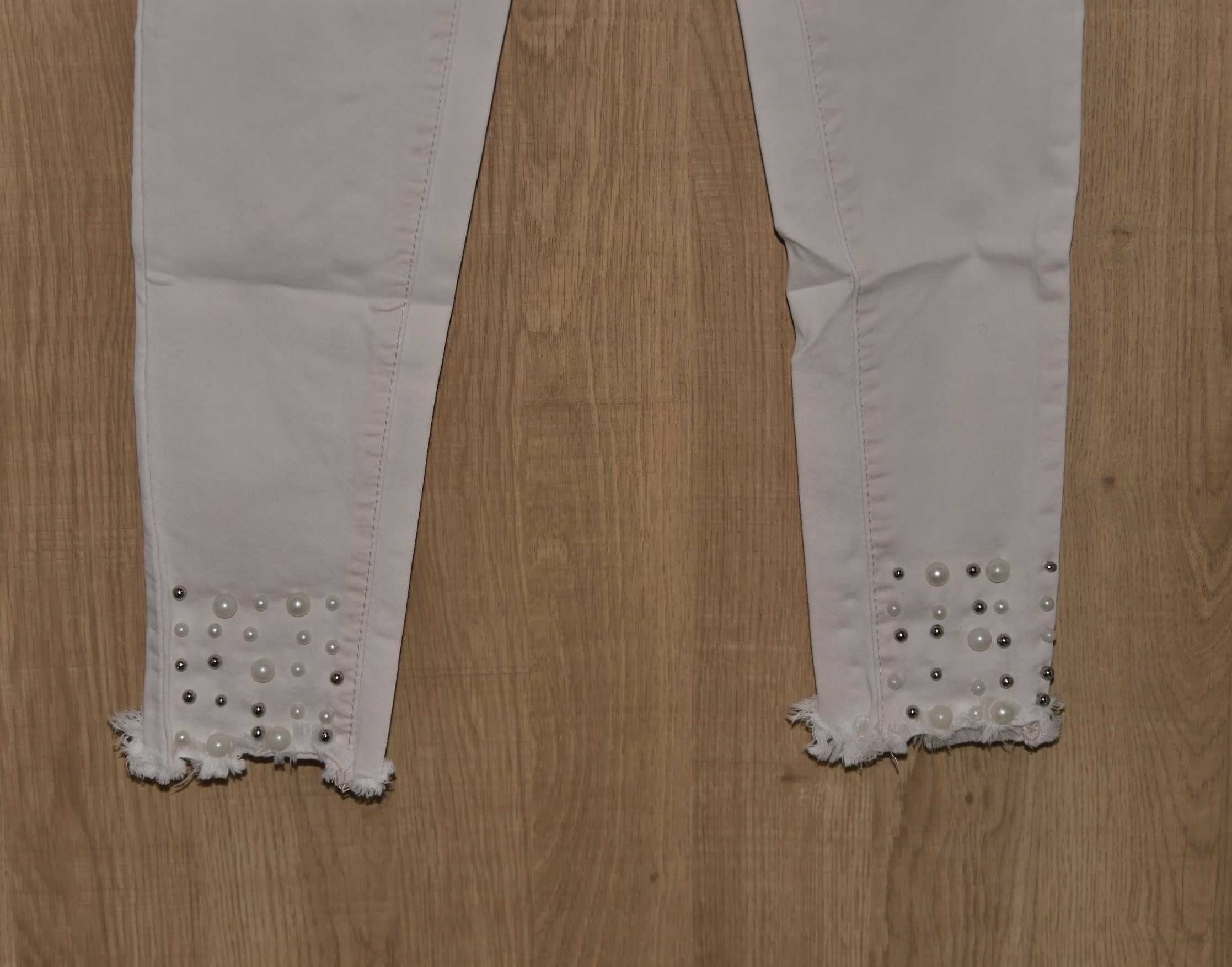 Elegant's Deluxe spodnie rurki perełki 34 XS