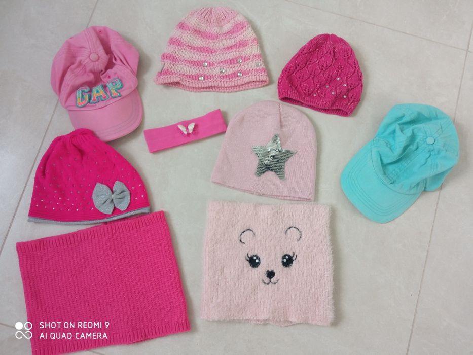 Czapka komin zestaw zimowy