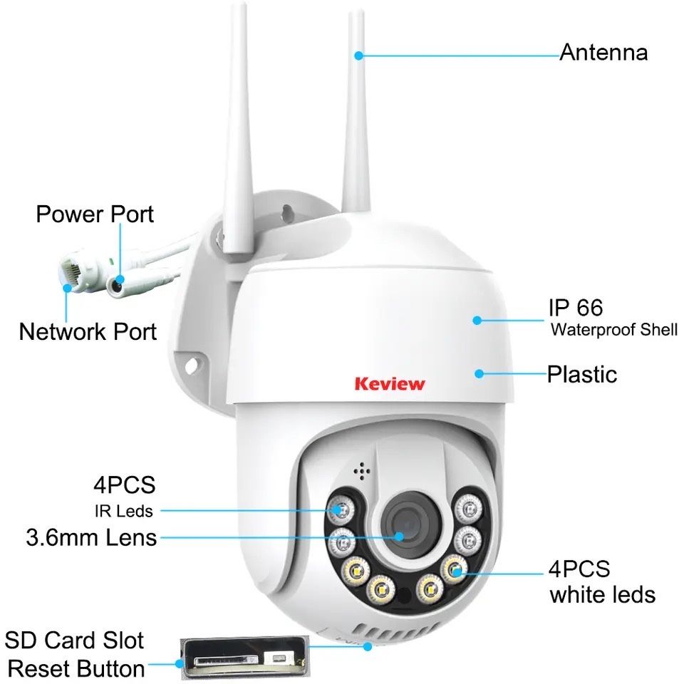 ТОП ICSEE уличная поворотная камера 4mp вулична камера з датчиком руху