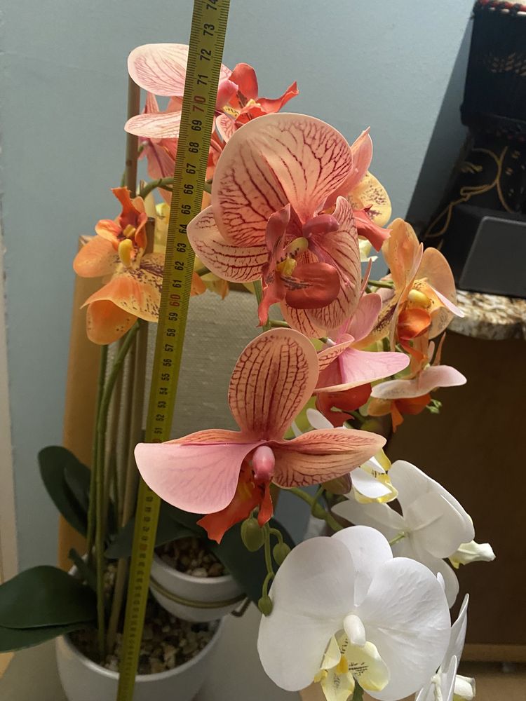 Sztuczna orchidea w ceramicznym doniczce 70 cm