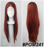 Lace Front Czerwona ruda peruka długa prosta z przedziałkiem cosplay