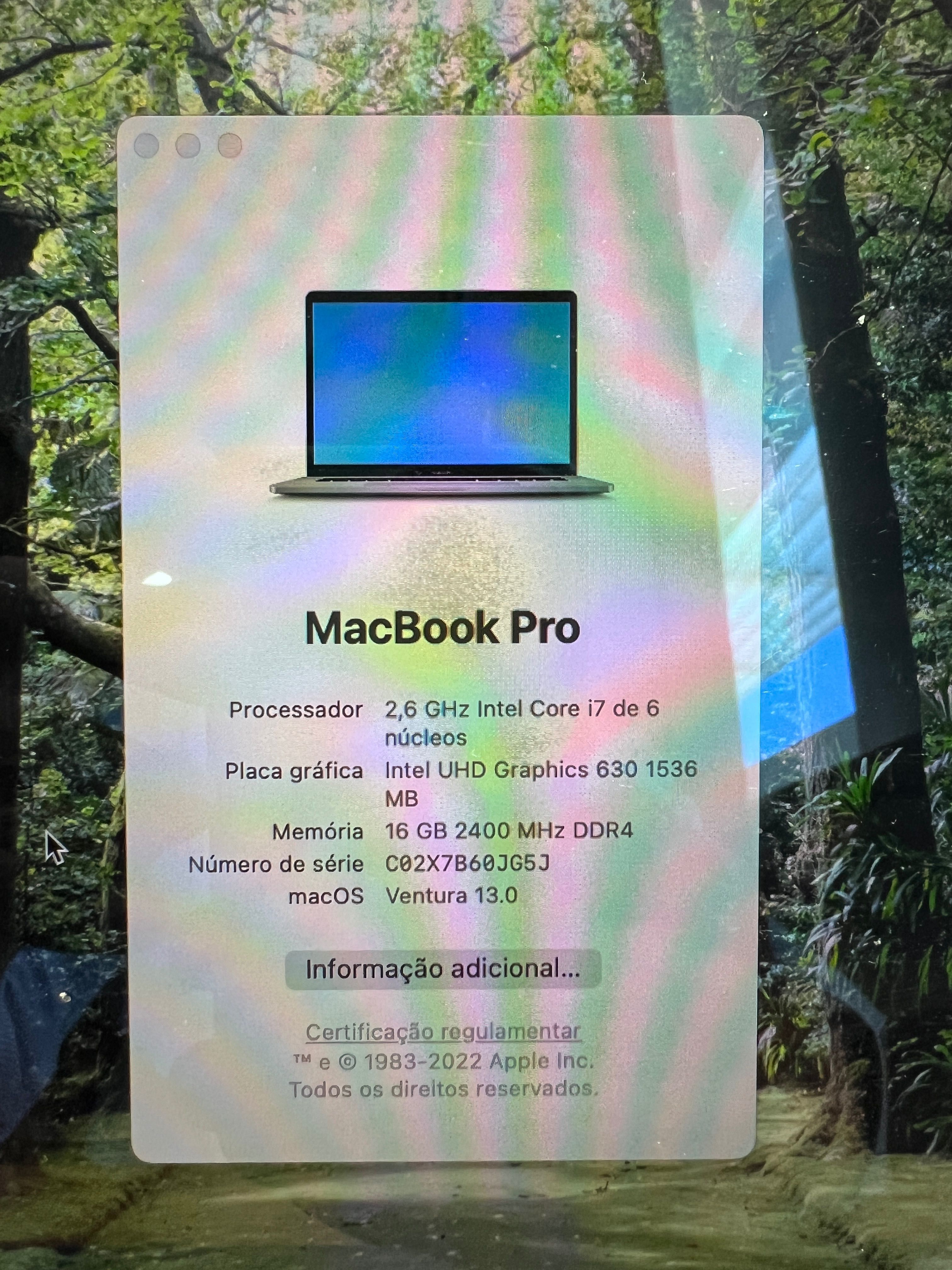 VENDO ou TROCO MacBook Pro 15'' 2018 - Touch Bar - 16GB RAM + 512GB