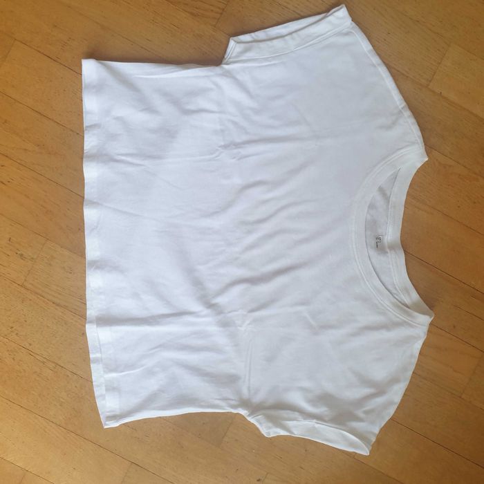 Pudełkowy, krótki t-shirt H&M, rozmiar 36