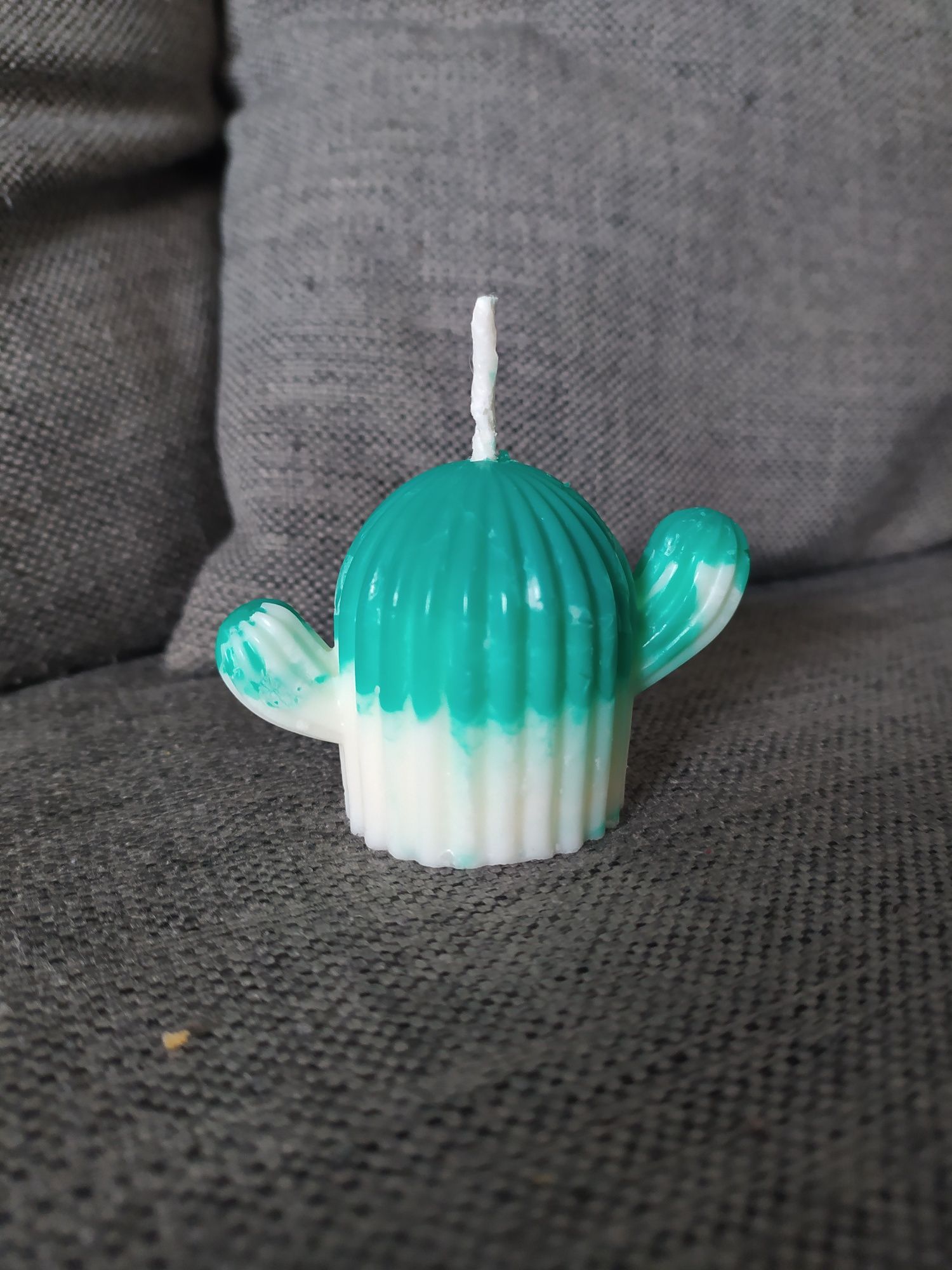świeca sojowa kaktus handmade