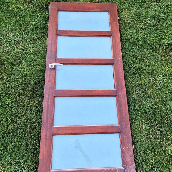 Drzwi wewnętrzne drewniane – 5 sztuk (pełne i przeszklone)