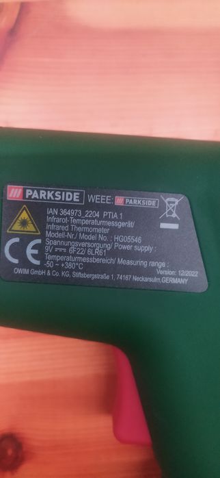 Пірометр термометр лазерний Parkside оригінал з Німеччини