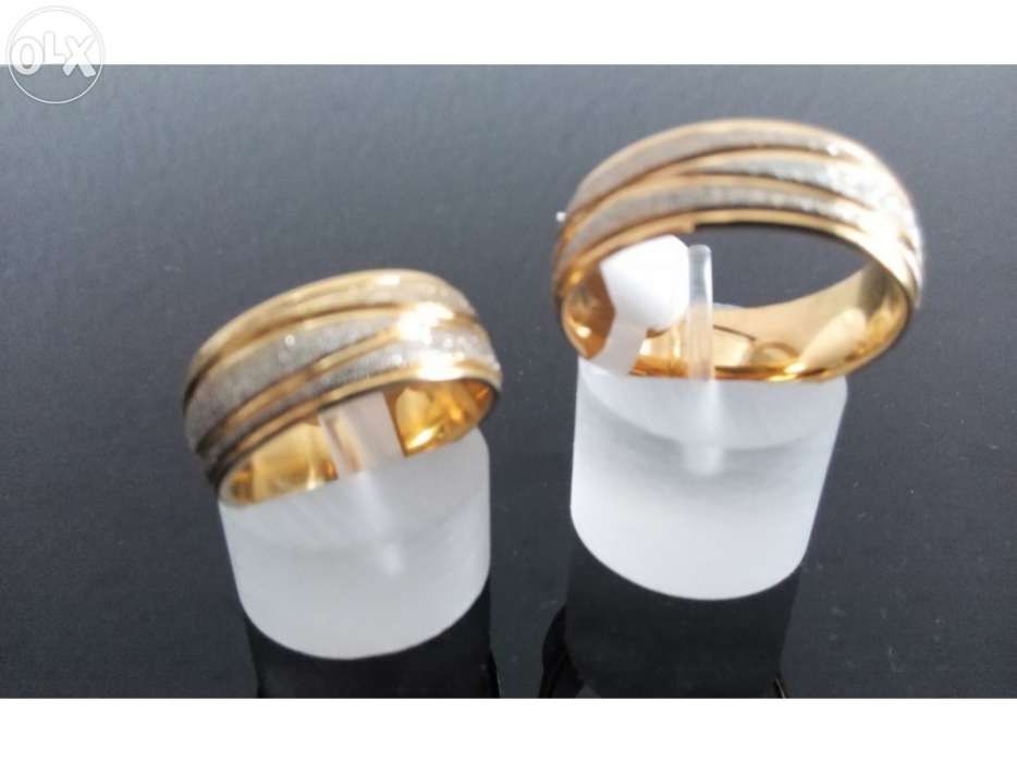 Aliança Namoro Namorados Compromisso Casamento em ouro laminado