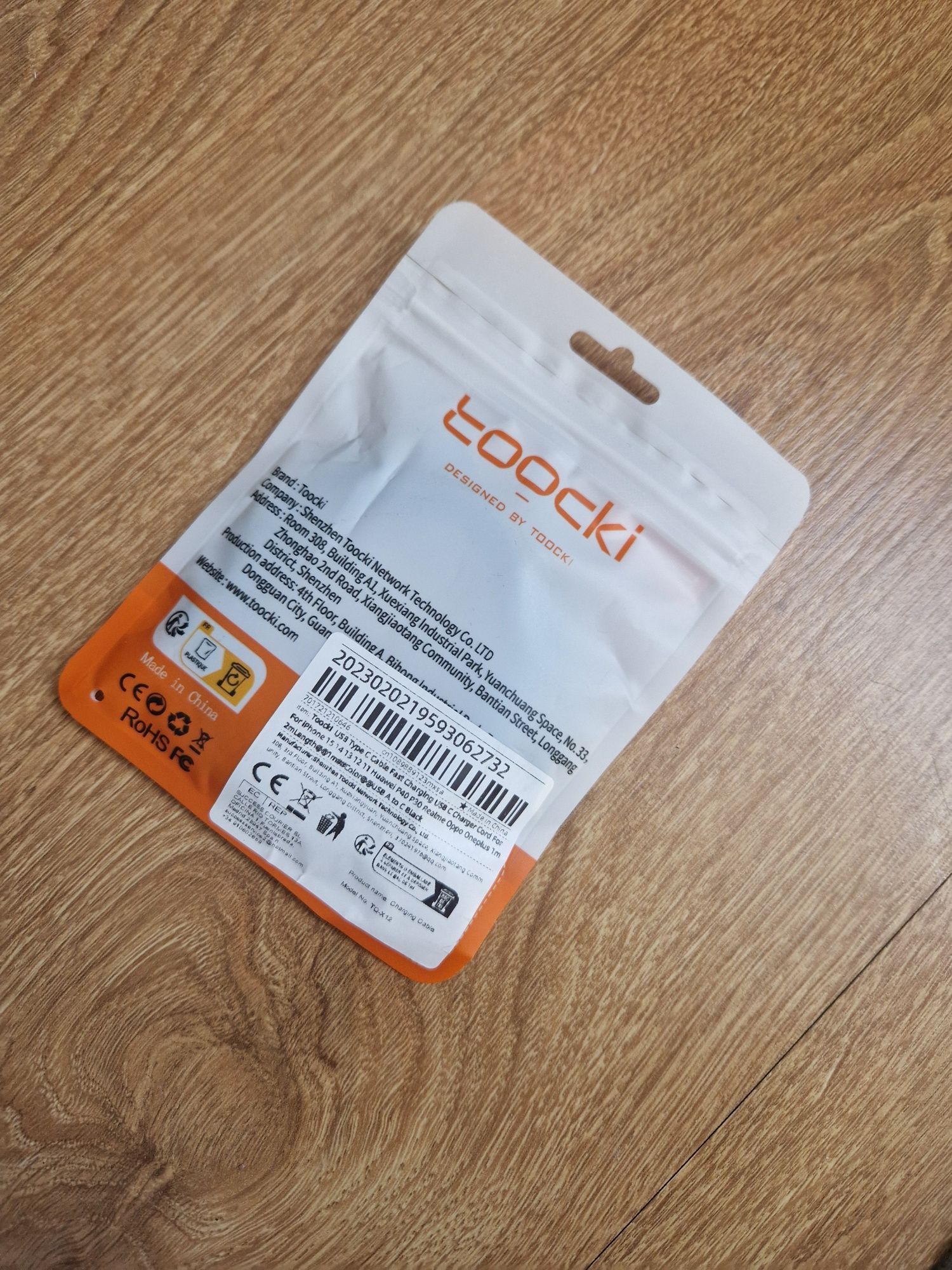Kabel USB typ C Toocki 1M 100W