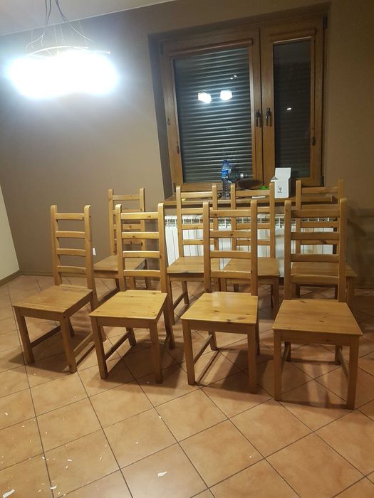 Krzesło IKEA z litego drewna 8 sztuk