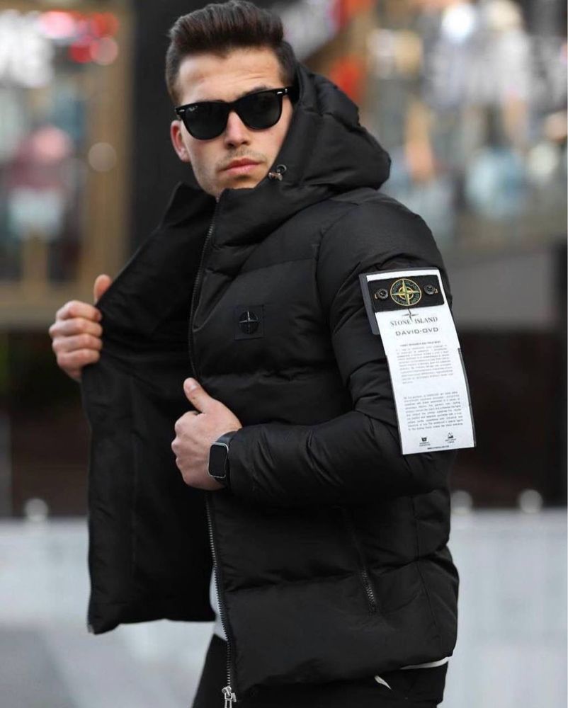 Чоловіча зимова куртка стоун ісланд Stone Island стоун айленд [S-XXL]