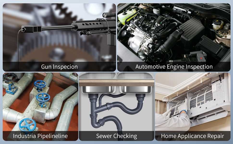 Endoscópio ultra fino câmara 3,9mm monitor 4,3", 1080P 5 metros