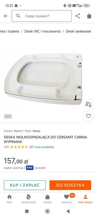 Deska wolnoopadająca do Cersanit carina