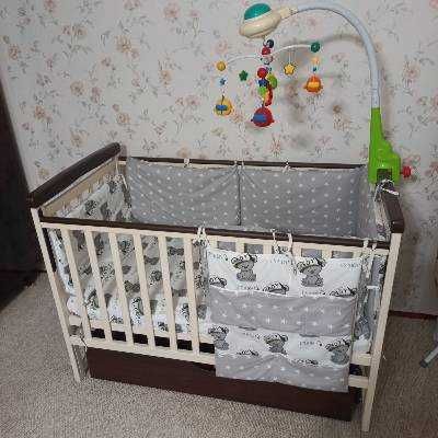 Дитяче ліжко+кокосовий матрац+подарунок (постіль+мобіль)