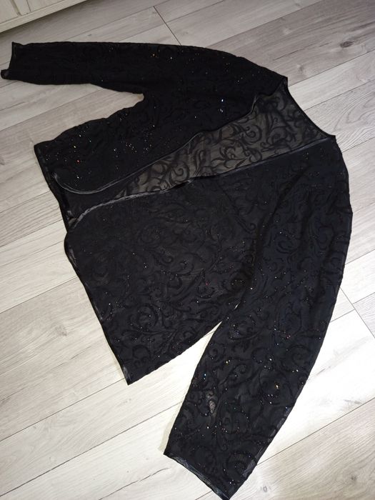 Narzutka błyszcząca uni damska czarna efektowna