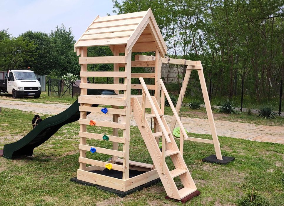 Plac zabaw "LENA" – domek, huśtawka, tablica kredowa DOSTAWA CAŁY KRAJ