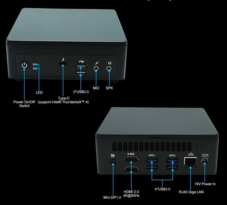 Мини-ПК NUC  Intel Core i5 1135G7 256 MB SSD  512 Gb  SATA / 16 GB RAM
