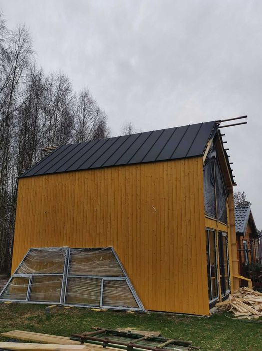 domek 70m2 nowoczesna stodoła   z poddaszem i tarasem