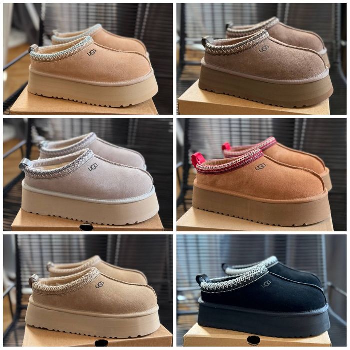 р36-41 Жіночі замшеві уггі Ugg Tasman Platform Black Beige Khaki Grey