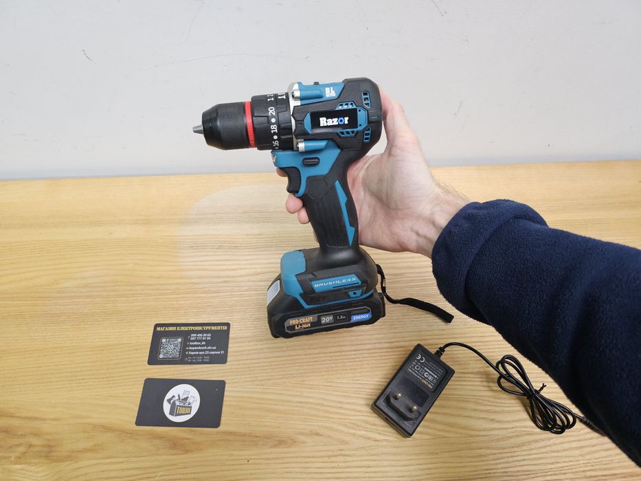 Ударный Бесщеточный Шуруповерт Razor BL45 +Акум.ProCraft +з.у