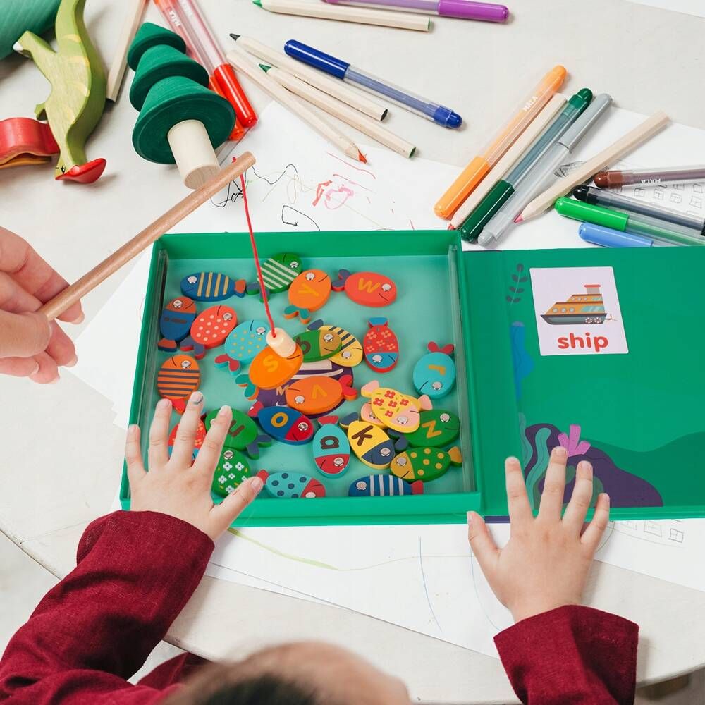 Gra Łowienie Rybek Nauka Literek Czytania Magnes Zabawka Montessori
