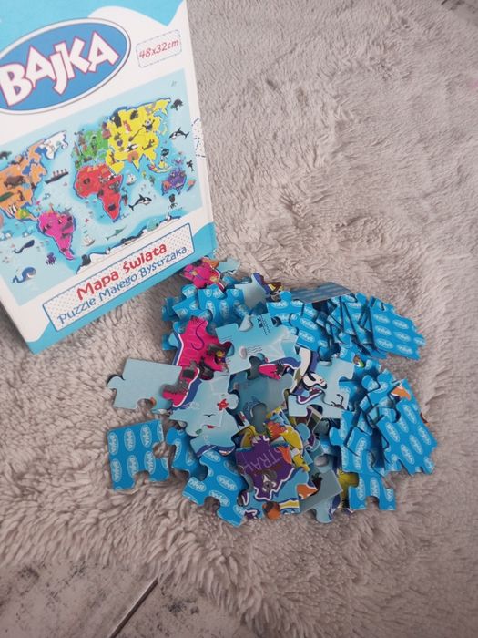 Puzzle Mapa Świata Puzzle Małego Bystrzak Bajka układanka 5+ dziecko g
