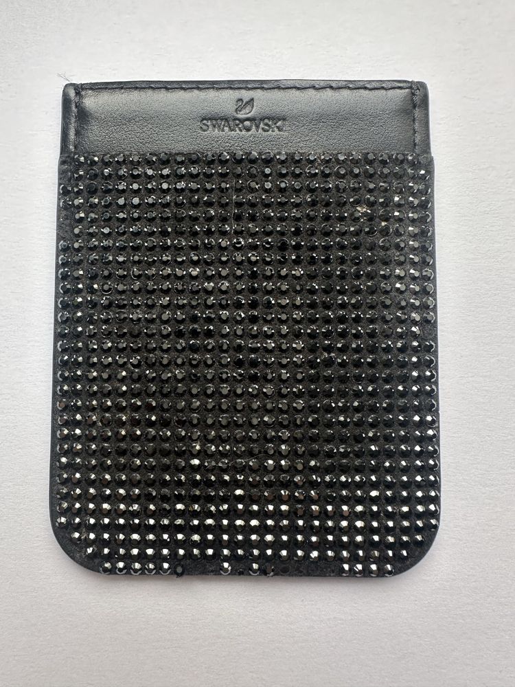 Swarovski case na karty do telefonu czarny cardholder do telefonu