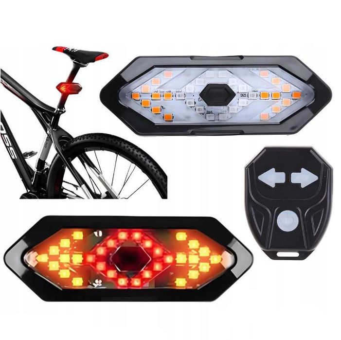 Вело ліхтар під сидіння з поворотниками та стопом + Пульт FY-1820