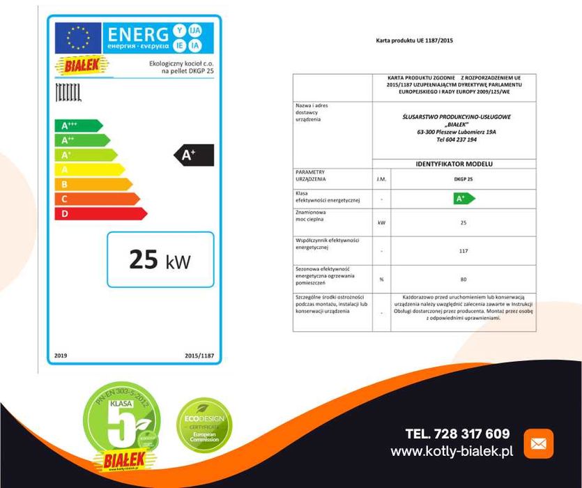 Kocioł na PELLET Palnik Samoczyszczący 25KW 220M2 5KLASA