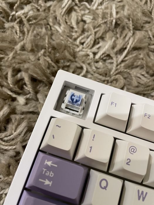 Клавіатура механічна AJAZZ AK820 PRO біла з фіолетовим Tri-mode