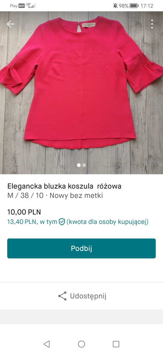 Bluzka różowa elegancka