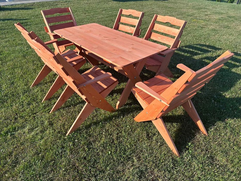 Meble Ogrodowe składane drewniane NOWE solidne i eleganckie