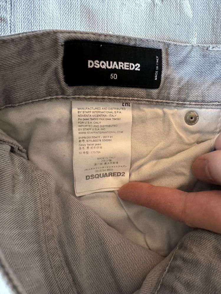 Jeansy Dsquared2 Dsquared rozm. 50 model SexiTwist białe plamy