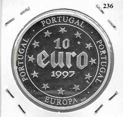 10,00 € - - - 20$00 - 1997 - - - - - Moeda de Prata