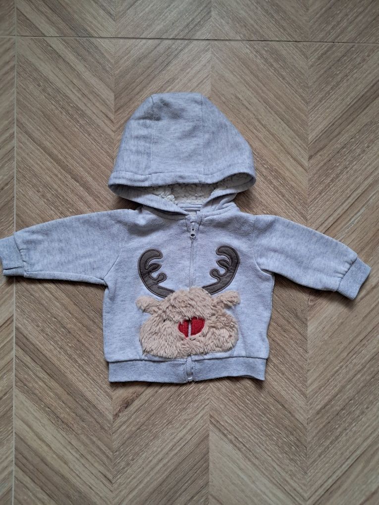 Ciepła rozpinana bluza z kapturem 62 cm Cool Club