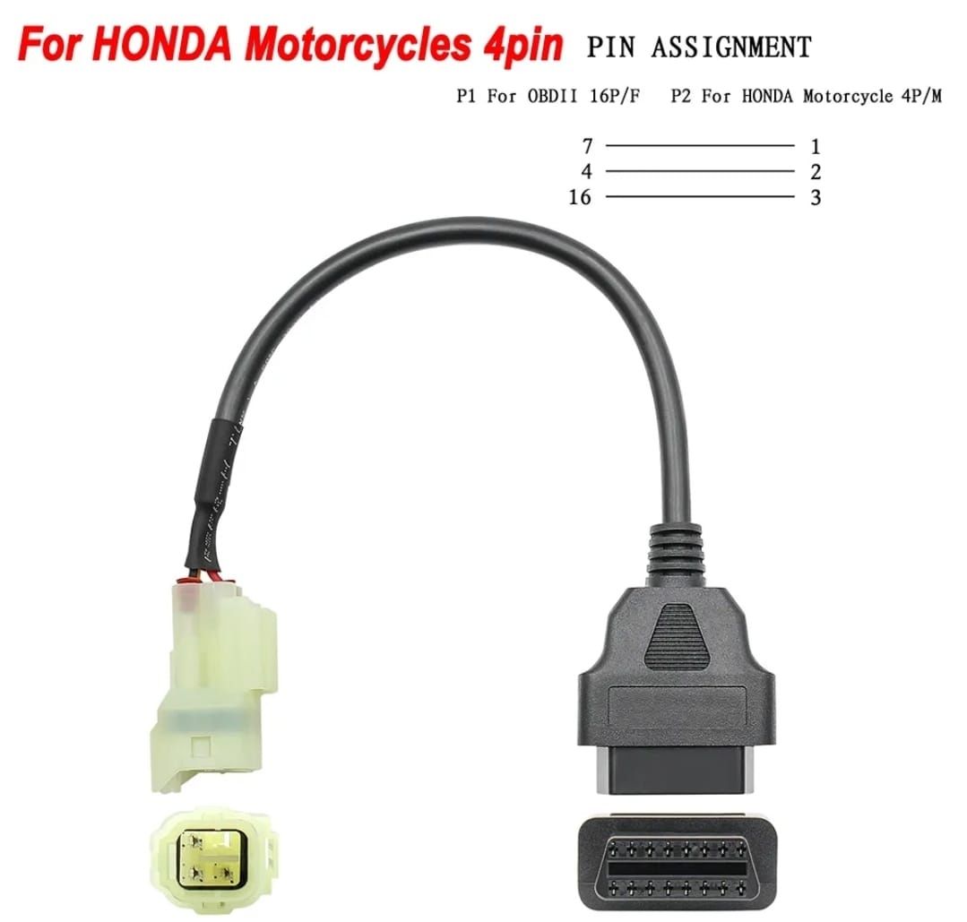 Cabos obd obd2 adapatadores Motos Honda Kawasaki Yamaha Suzuki Ducati