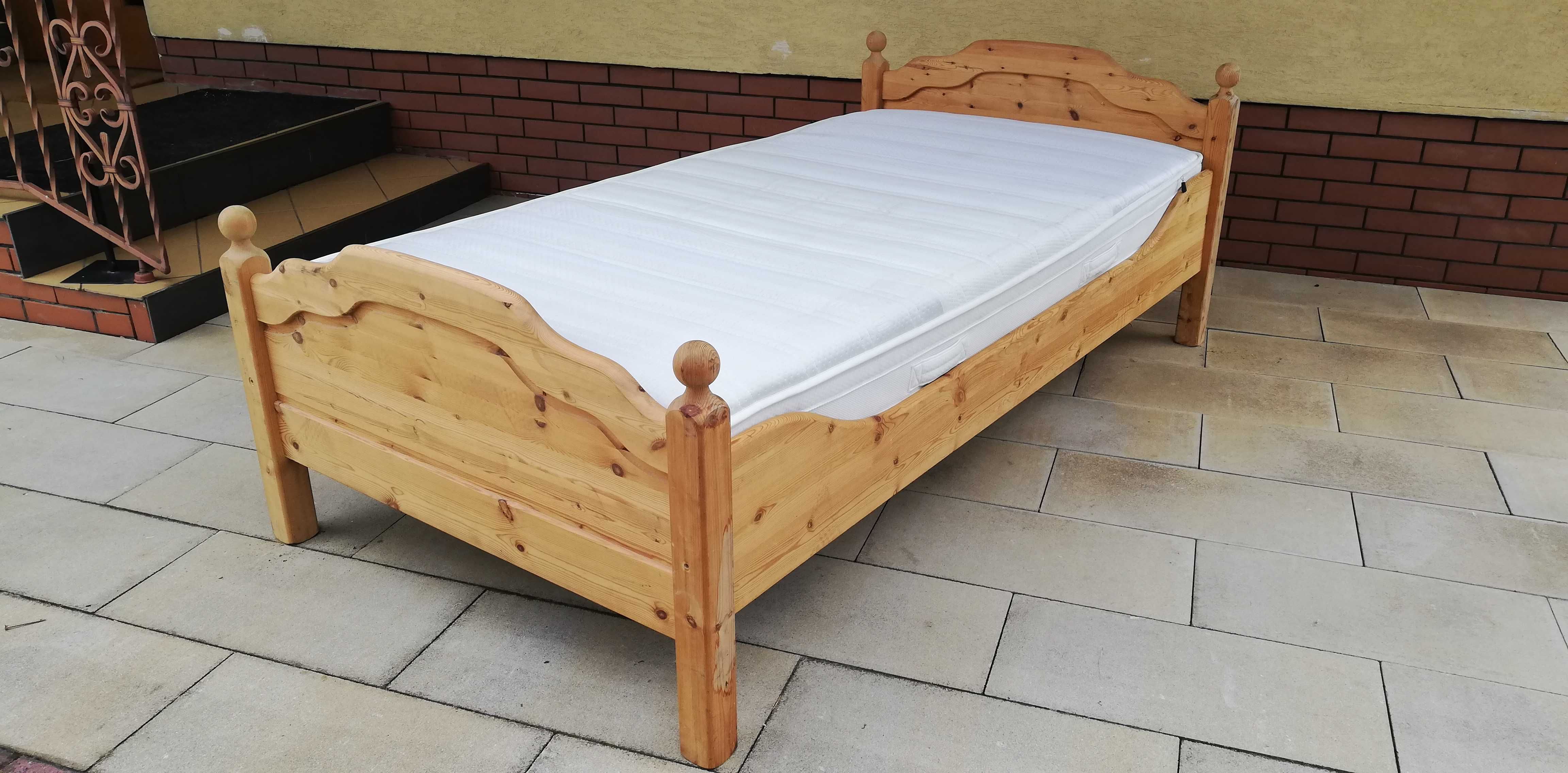 łózko drewniane stylowe materac 100x200 pojedyncze sypialnia rama