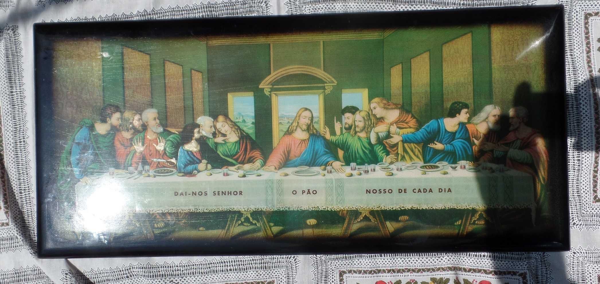Quadro em Madeira " A Última Ceia de Cristo"