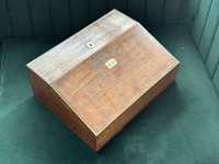 XIX wiek sepet pojemnik szkatułka drewno biurko podróżne kałamarz