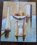 Quadro natureza morta "Vinho e fruta"