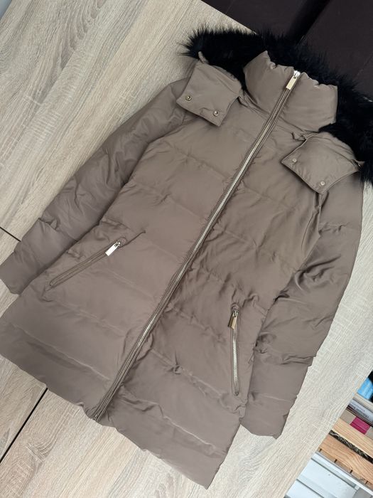 Zara 36 S kurtka puchowa z kapturem taliowana pikowana