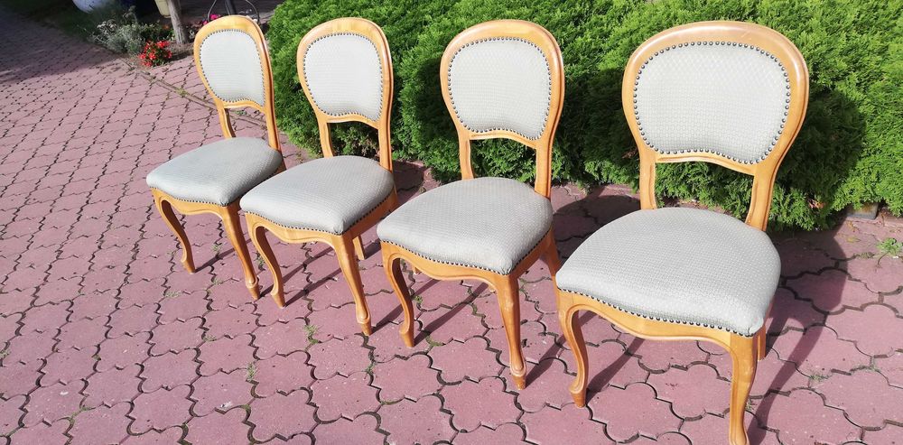 Krzesła do stołu stylowe Ludwikowskie tapicerowane stół fotel